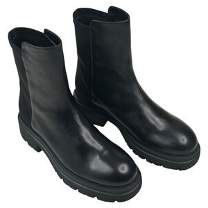 Stuart Weitzman 5050 Hudson Lite Bootie Black Leather Womens Size 7.5B New $595